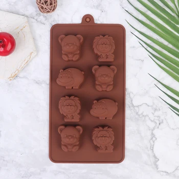 1BUC Animal Mucegai Silicon Hippo Leu Forma de Urs de Ciocolată Săpun Tort de Decorare DIY ustensile de Bucătărie Bakeware Gheață Mucegai de Copt Instrumente