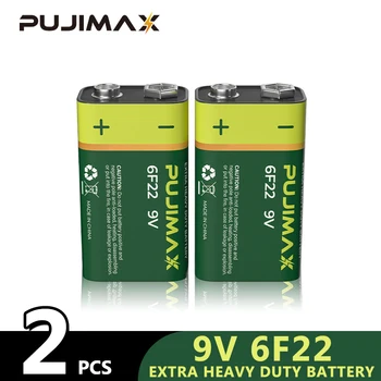 PUJIMAX 2 buc 6F22 9V Carbon Uscat Piața Bateriei Baterii Pachet Extra Grele Baterie Pentru Temperatura Arma Multimetru de la Distanță Jucărie
