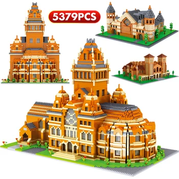 5379PCS City Mini renume Mondial o Serie de Școală de Arhitectură Model Blocurile de Învățământ Cărămizi Jucarii pentru Copii Cadouri