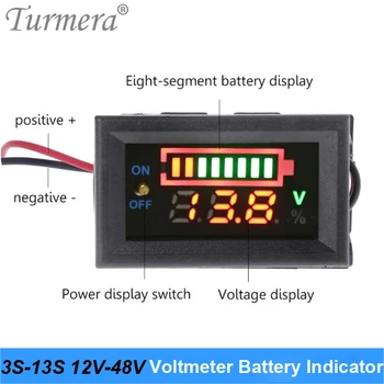 Turmera 12V 24V 36V 48V 60V Litiu Baterie Lifepo4 Indicator Voltmetru cu Display Comutator de Baterie pentru Auto 12V și Șurubelniță