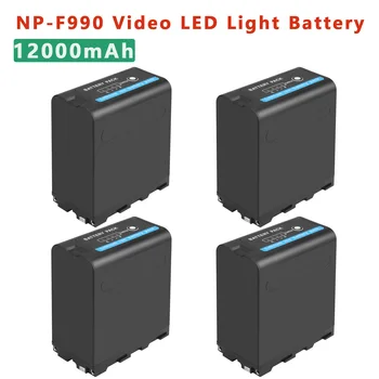 4buc NP-F990 NP-F970 12000mAh baterie Reîncărcabilă Litiu-ion Baterie Pack Pentru NP-F550 F750 F970 F960 Video cu LED-uri de Lumină Lampă cu Acumulator