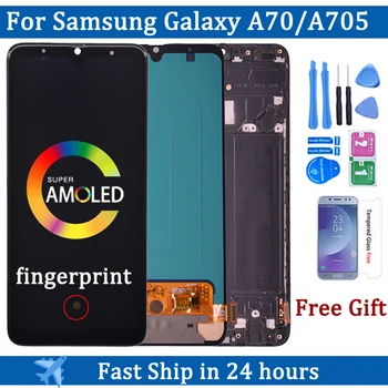 Super AMOLED Pentru Samsung Galaxy A70 LCD Display Cu Touch Screen Digitizer Asamblare cu cadru A705/DS A705F A705FN A705GM