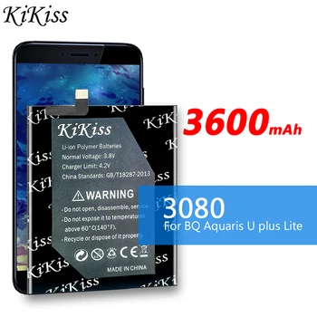 Original KiKiss Bateria Smartphone-ului pentru BQ Aquaris U / U Lite ULite / U Plus UPlus Telefon Baterii de Mare Capacitate 3600mAh
