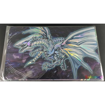 Yu-Gi-Oh Holografic Albastru-Alb cu Ochi de Dragon Card Pad Laser Sclipici Paymat YGO MTG KMC TCG YuGiOh Mat-74