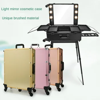 Noul Cărucior cosmetice caz de bagaje Rulare Machiaj Toolbox,Detașabil, Pliabil Beauty Box masă de toaletă geanta valiza Profesionala