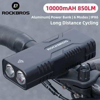 ROCKBROS Biciclete Lumina 850Lumens 10000mAH Lumină Bicicleta MTB Drum Lung Distanta Fata Flash de Lumină rezistent la apa de Înaltă Ciclism Faruri