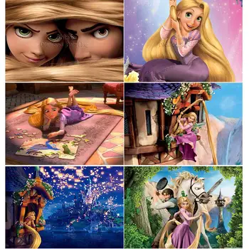 DIY 5D Diamant Pictura desen Animat Disney Rapunzel Printesa goblen Kit Complet Pătrat Rotund Broderie Mozaic Decor Acasă Cadou
