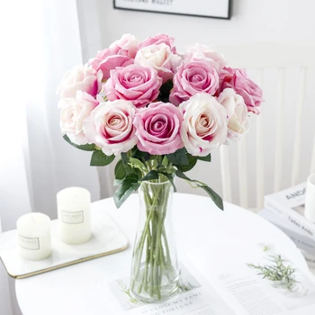 1 Buchet de Trandafiri de Mătase Buchet Vaza pentru Acasă Nunta, Accesorii de Mireasa Clearance-Produse de uz Casnic lucru Manual Flori Artificiale