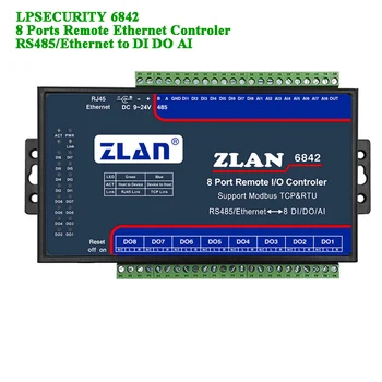 De la distanță IO Controler 8 Porturi RS485/Ethernet la DI DA AI Modbus RTU TCP Intrare Digitală de Ieșire 8 canale multi-serial I/O module