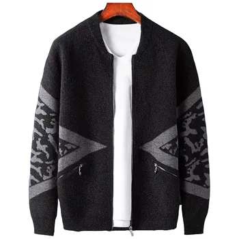 Plus dimensiune Bărbați toamna și iarna nou tip de grăsime cardigan Lână pulover casual sacou cald 15XL 14XL cardigan barbati