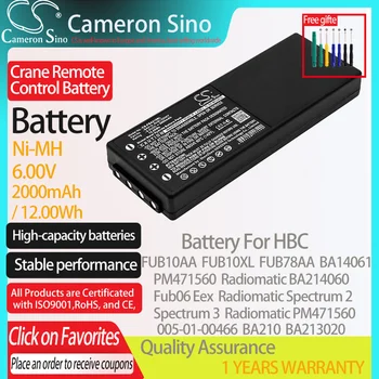 CameronSino Baterie pentru HBC FUB10AA Radiomatic FUB10XL BA14061 PM471560 Fub06 Eex se potrivește HBC BA213020 Macara Telecomanda baterie