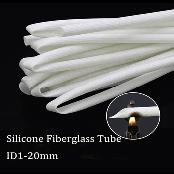 1/5/10Meter fibra de sticla Carcasa ID1mm-20mm Temperatură Înaltă Ignifuge Cablu de Izolare Protecție la Coroziune