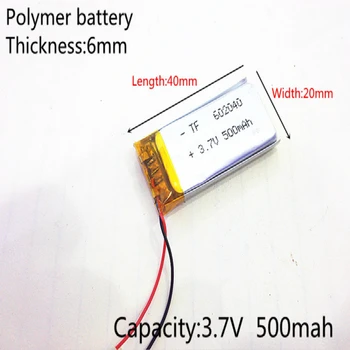 602040 3.7 V 500mAh 062040 Litiu-Polimer Li-Po, li-ion Reîncărcabilă de celule de Baterii Pentru Mp3 MP4 MP5 GPS PSP mobil bluetooth