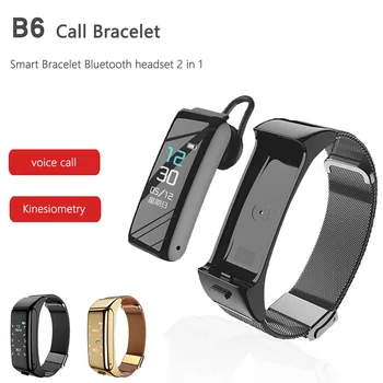 Cele mai recente B6 ceas Inteligent Brățară de Sport de Două-in-one Brățară Inteligent Cu Bluetooth Headset Sport smartwatch Căști fără Fir 2021