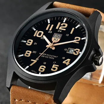 Brand Sport Ceasuri Militare de Moda Casual Cuarț Ceas Piele Analog Bărbați 2020 Nou SOKI de Lux Ceasuri Relogio Masculino