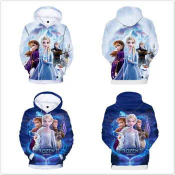 Desene animate Frozen 2 Elsa Anna Copii Fete Copilul de Imprimare 3D Princess Hanorace Trening Imbracaminte Copii Drăguț Top Tee Tricou