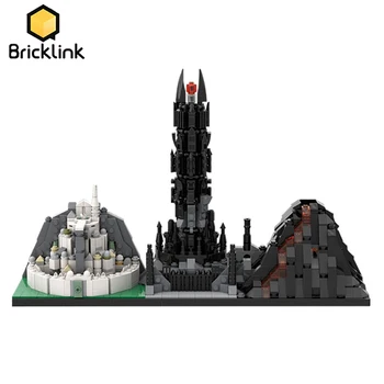 Bricklink Magic Castlesc Orizontul Orașului Arhitectura Film Regele Inel Întoarcerea Regilor Întuneric Blocuri Turn Jucarii