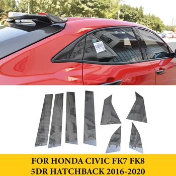 Pentru Honda Civic FK7 FK8 5D Hatchback 2016-2020 Fibra de Carbon Tapiterie Usi Acoperi Kit Pilon Posturi de Styling Auto