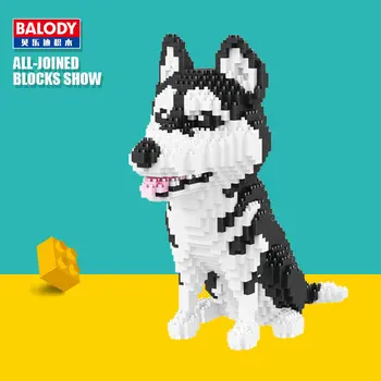 Balody 16043 Mini Drăguț Câine Husky Blocuri Caramizi DIY jucarii Educative Ziua de nastere Cadou de Crăciun 16042 ÎN STOC