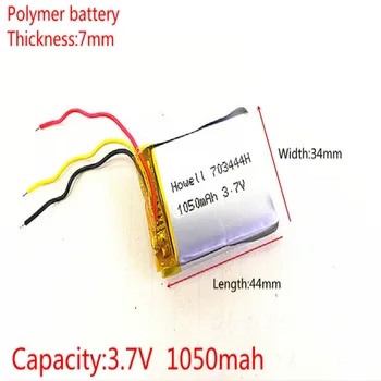 3 linie de 3.7 V, 1050mAh baterie Reîncărcabilă li-Polimer Baterie Li-ion Pentru căști tahograf MODEL SP5 mp3 mp4 GPS 703444 073444