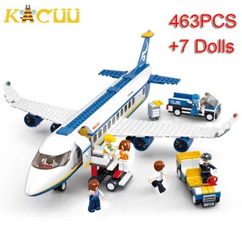463Pcs City Aeroport Aeronave Airbus Avion Avion Brinquedos Avion Model Blocuri Caramizi Jucarii Educative pentru Copii