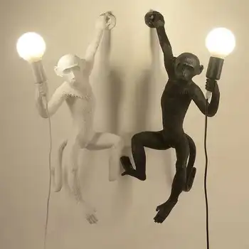 Nordic rășină maimuță lampă de perete pentru camera copiilor bar living dormitor hol personalitate creatoare de animale decorative de Perete de Lumină