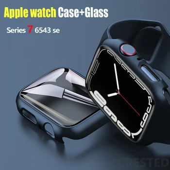 Sticla+Capac Pentru Apple Watch caz 45mm 41mm 44mm 40mm 42mm 38mm iWatch Dotari Ecran Protector Apple watch serie 3 4 5 6 7 SE