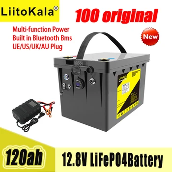 LiitoKala 12V 120Ah LiFePO4 Baterie 12.8 V Putere Pentru RV Rulote Golf Off-Road, Off-grid Vântul Solar，QC3.0 Tip C, Ieșire USB