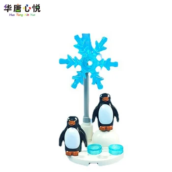 Prieteni de Animale Seria Penguin Scena Zăpadă Lume Blocuri Jucarii Educative Copilului Cadouri Seturi de Accesorii Prieten Jucarii Model