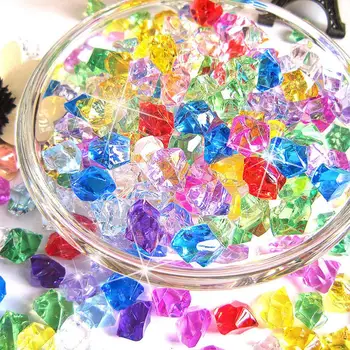 100buc Colorat Acrilic din Plastic Transparent Cristal de Piatra Pietre Vaza de Umplutură Artificiale de Culoare Rezervor de Pește Acasă Decoratiuni de Nunta
