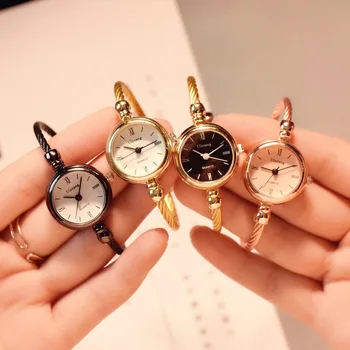 Moda De Lux Brățară De Aur Brățară Femei Ceasuri Din Oțel Inoxidabil Retro Doamnelor Cuarț Ceasuri De Mana Ulzzang Brand Ceas Mic