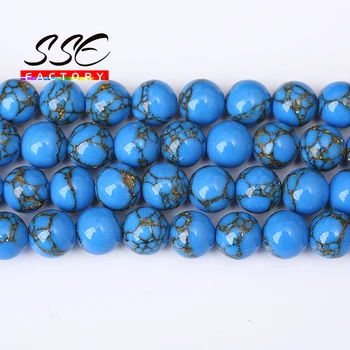 Naturale Albastru Turcoaz Piatra Margele Rotunde Margele Vrac Pentru a Face Bijuterii Bratari DIY Accesorii 15
