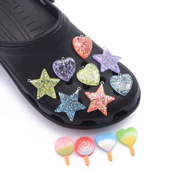 Noi Rășină Dulce Pantofi Farmece Colorate Stele inghetata Inima Decoratiuni Bling Croc Accesorii se Potrivesc JIBZ Copii Cadouri Partid 