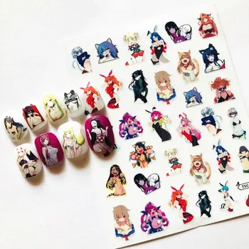 Cele mai noi TSC-149-154 fată timidă serie anime girldesigns 3d nail art sticker unghii decal accesorii unghii slider