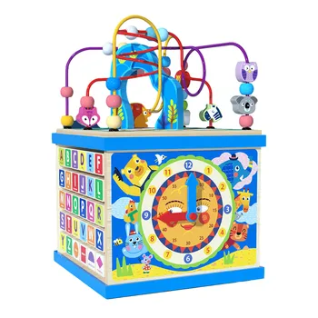 Șirag De Mărgele De Lemn Labirint De Activitate A Juca Cube Centru De Activitate Învăța Jucărie Puzzle Plin De Culoare Șirag De Mărgele De Lemn Labirint Roller Coaster Activitate Cub De Jucării