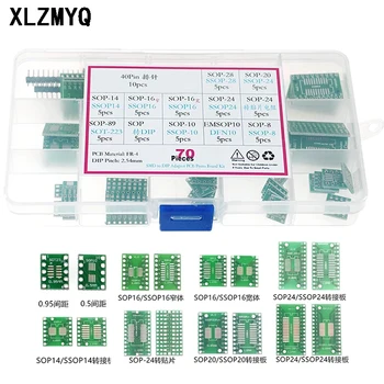 70pcs PCB Bord DIY Kit SMD Rândul său, Să se SCUFUNDE Adaptor Convertor Placa SOP8 SOP10 SOP14 SOP16 SOP24 SOP28 PCB Circuit Set
