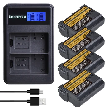 Batmax 2280mAh RO-EL15C EN EL15 Acumulator+LCD Dual USB Încărcător pentru Nikon Z5, Z6, Z6 II, Z7, Z7II D600 D610 D600E D800 D800E D810