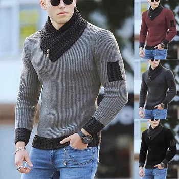 Toamna și Iarna Pulover Bărbați Îmbrăcăminte de Mari Dimensiuni de Acoperire Maneca Lunga Moda Șeful Îngroșa