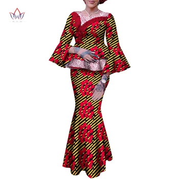 African Imprimate Fusta Costum pentru Femei Petrecerea de Nunta Bluze Bluza + Fusta Lunga, Haine de sex feminin 2 buc Seturi de Îmbrăcăminte Formală WY9942