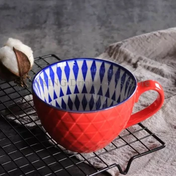 Ins Defect Retro Creative Nordic Relief Personalitatea Cana Ceramica Desert Cereale De Mic Dejun Cafea Cu Lapte Cana Cana Kawaii