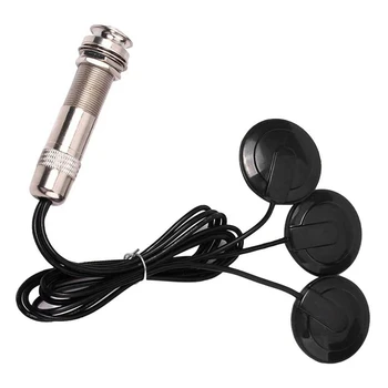 Chitara Piezo Pickup Microfon de Contact Pickup 3 Traductor de Preluare Sistem Acustic 6,35 mm Jack (Negru)