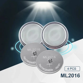 4pc Eaxell Original ML2016 ML 2016 3v Li-Ion baterie Litiu-Ion Reîncărcabilă Monedă de Celule Buton RTC CMOS Baterie, Baterii