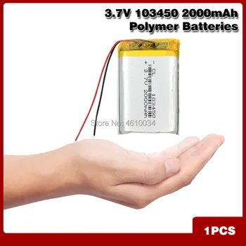 De mare Capacitate 103450 3,7 V Litiu-Polimer Baterie de 2000 Mah Li-po si Li-polimer MP5 GPS Bluetooth Speaker Celule Solare Lampă