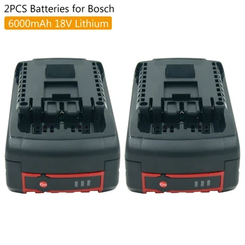 2 bucăți de Înlocuire pentru Bosch 18V 6.0 Ah Litiu-Ion BAT609 BAT610G BAT618G BAT620 BAT621 Scule electrice cu Acumulator cu Lampa