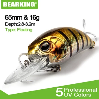 De vânzare cu amănuntul fierbinte modelul A+ nada de pescuit BearKing noi crank 65mm&16g 5color pentru a alege de scufundare 10-12ft,2.8-3.2 m de pescuit momeală greu