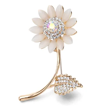 Vintage Chic Opal Piatră de Flori Broșă Moda Cristal Broșe Ace pentru Femei de Culoare de Aur de Crăciun Cadouri Accesorii Rochie Z082
