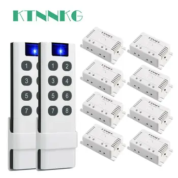 KTNNKG AC 220V 110V acasă Inteligent de lumină de control kit, cu 433Mhz montat pe perete la distanță de control, 2/4/6/8/10 canal releu receptor