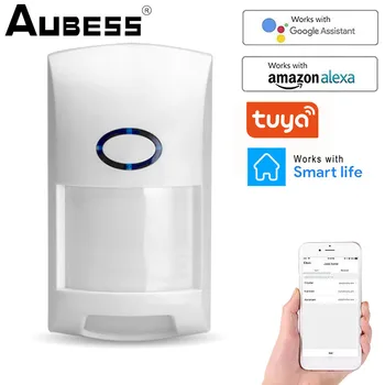 Aubess Tuya WiFi Senzor de Miscare PIR Wireless cu Detector de Infraroșu de Securitate de Alarmă Antifurt Senzor Inteligent APP de Viață Control Compatibil
