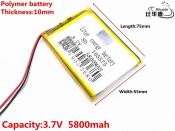 3.7 V 5800mAh 105575 Litiu-Polimer Li-Po, li-ion Reîncărcabilă Baterie Lipo celule Pentru Difuzor Bluetooth GPS Notebook interfon