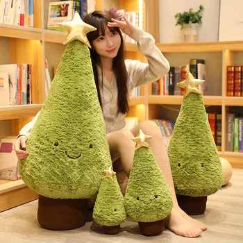 1 buc 29-90CM Simulare Pomul de Crăciun Jucării de Pluș Drăguț Evergreen Pernă de Pluș Păpuși care Doresc Copaci Umplute de Crăciun Dress Up